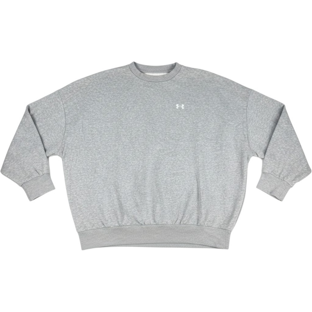 Under Armour Essential Fleece Sweatshirt Oversized Crew Gray Medium Cotton Blend